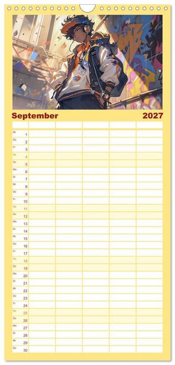 Produktbild: Familienplaner 2027 - Der Jungen-Kalender mit 5 Spalten (Wandkalender, 21 x 45 cm) CALVENDO