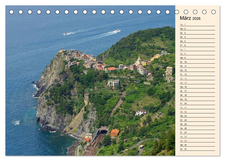 Produktbild: Cinque Terre - Malerische, vertr&auml;umte D&ouml;rfer an der ligurischen K&uuml;ste (Tischkalender 2026 DIN A5 quer), CALVENDO Monatskalender