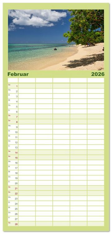 Produktbild: Familienplaner 2026 - Guadeloupe - Karibische Traumstr&auml;nde mit 5 Spalten (Wandkalender, 21 x 45 cm) CALVENDO
