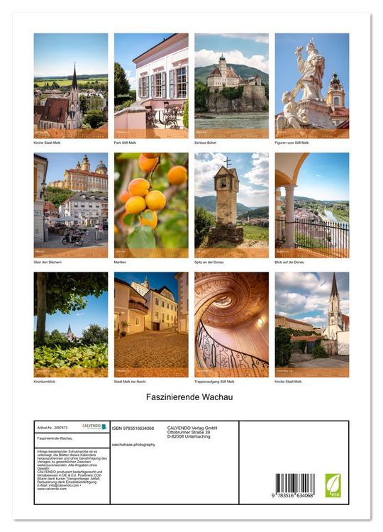 Produktbild: Faszinierende Wachau (hochwertiger Premium Wandkalender 2026 DIN A2 hoch), Kunstdruck in Hochglanz