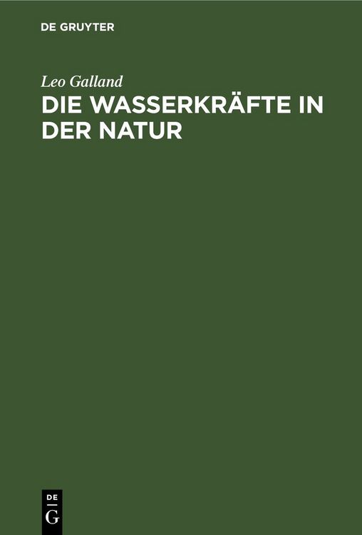Produktbild: Die Wasserkr&auml;fte in der Natur
