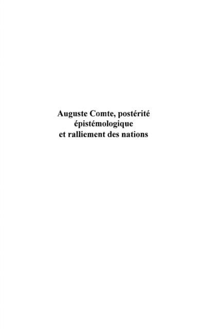 Produktbild: Auguste comte: posterite epistemologiqu