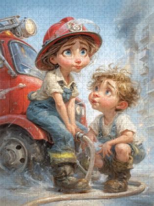 Produktbild: CALVENDO Puzzle Mama macht den Schlauch klar und ich wei&szlig; jetzt, wer hier der Boss ist | 1000 Teile Lege-Gr&ouml;&szlig;e 64x48cm Foto-Puzzle f&uuml;r gl&uuml;ckliche Stun