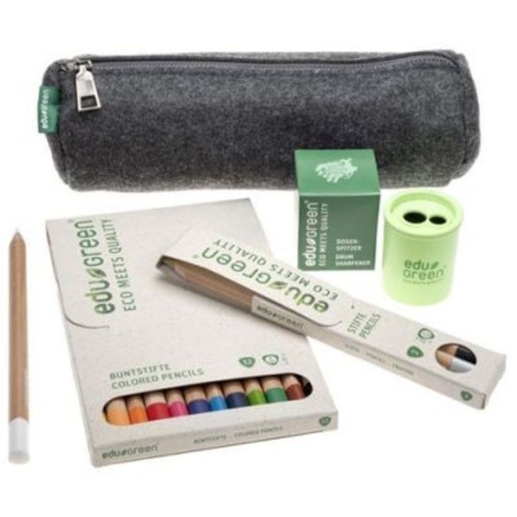 Produktbild: eduGREEN&reg; 18er Set: 12 Buntstifte, 4 Stifte, Gold, Silber, Graphit, Wei&szlig;