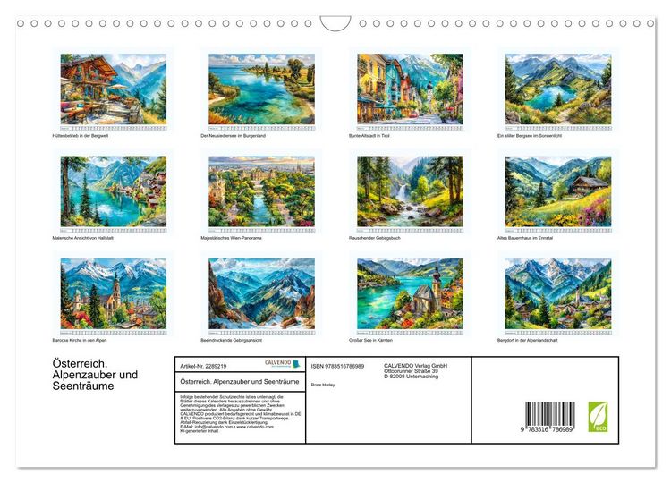Produktbild: &Ouml;sterreich. Alpenzauber und Seentr&auml;ume (Wandkalender 2027 DIN A3 quer), CALVENDO Monatskalender
