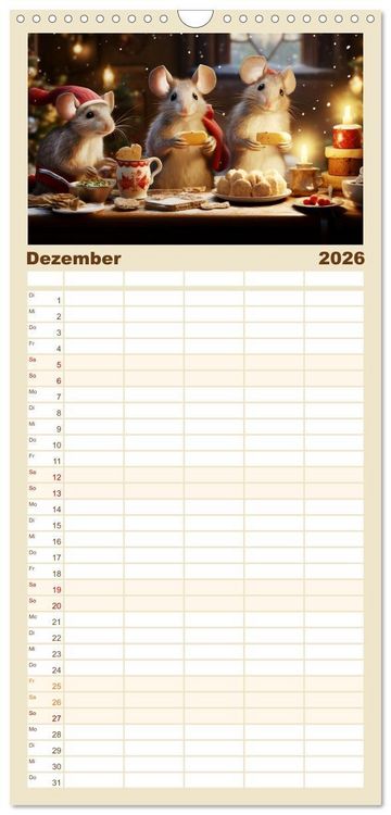 Produktbild: Familienplaner 2026 - Ein Jahr im Leben von Familie Maus mit 5 Spalten (Wandkalender, 21 x 45 cm) CALVENDO