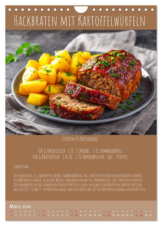 Produktbild: REZEPTE - Kochen in der Hei&szlig;luftfritteuse (Wandkalender 2026 DIN A4 hoch), CALVENDO Monatskalender