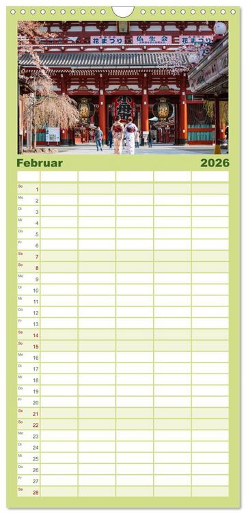 Produktbild: Familienplaner 2026 - Japan - Traditionen und Modernit&auml;t mit 5 Spalten (Wandkalender, 21 x 45 cm) CALVENDO
