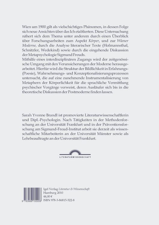 Produktbild: Versprachlichte K&ouml;rper - Verk&ouml;rperte Sprache: Konstruktionen von Identit&auml;t und Entfremdung in Literatur und Psychologie um 1900.