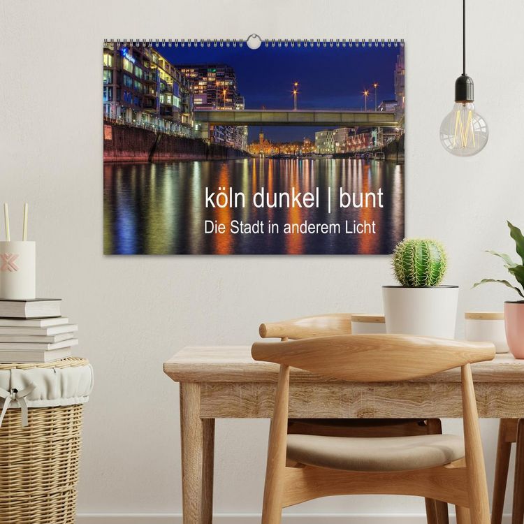 Produktbild: k&ouml;ln dunkel bunt - Die Stadt in anderem Licht! (Wandkalender 2026 DIN A3 quer), CALVENDO Monatskalender
