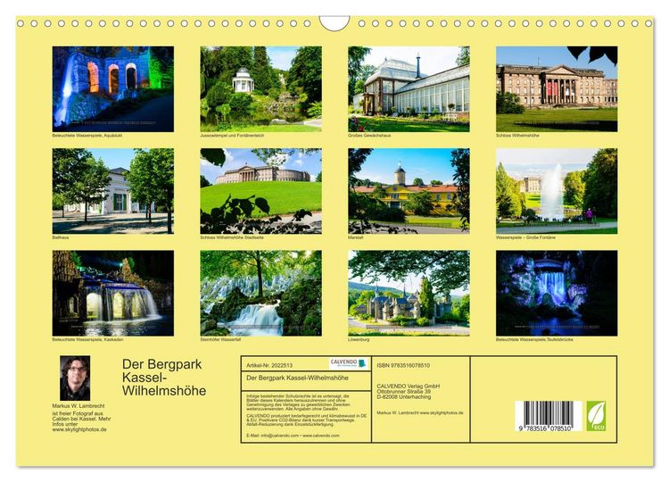 Produktbild: Der Bergpark Kassel-Wilhelmsh&ouml;he (Wandkalender 2026 DIN A3 quer), CALVENDO Monatskalender