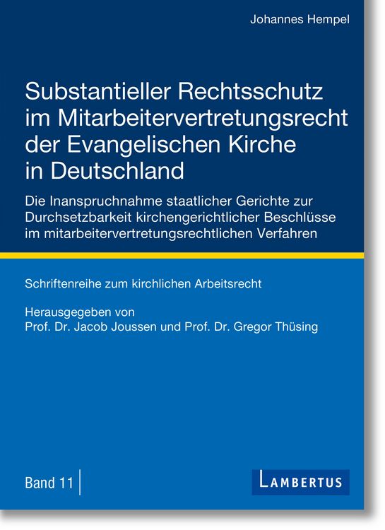 Produktbild: Substantieller Rechtsschutz im Mitarbeitervertretungsrecht der Evangelischen Kirche in Deutschland