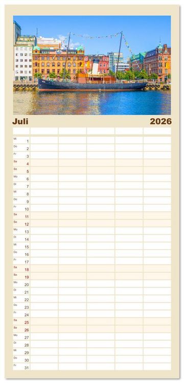 Produktbild: Familienplaner 2026 - Malm&ouml; in Schweden mit 5 Spalten (Wandkalender, 21 x 45 cm) CALVENDO