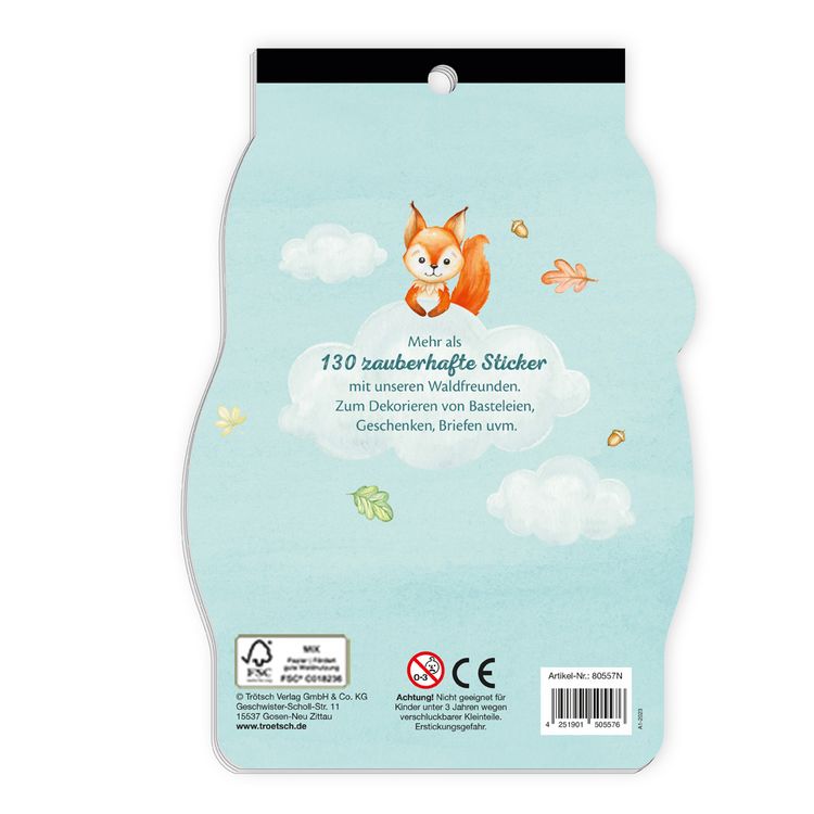 Produktbild: Tr&ouml;tsch Stickerblock Waldfreunde