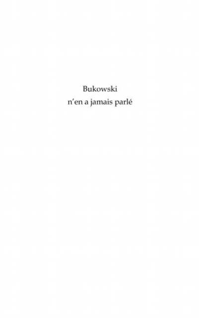 Produktbild: Bukowski n'en a jamais parle -poemes li