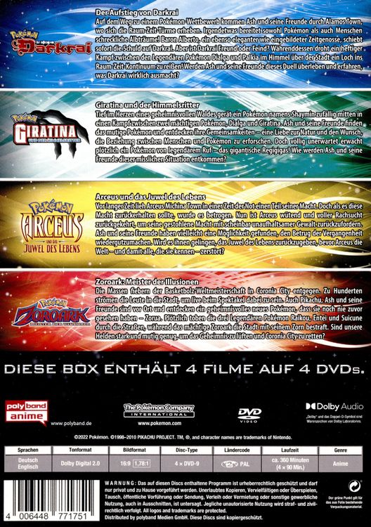 Produktbild: Pok&eacute;mon: Diamant und Perl - Movie Collection (4 Filme) [4 DVDs]