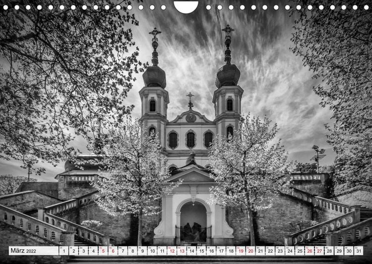 Produktbild: W&Uuml;RZBURG Monochrome Impressionen (Wandkalender 2022 DIN A4 quer)