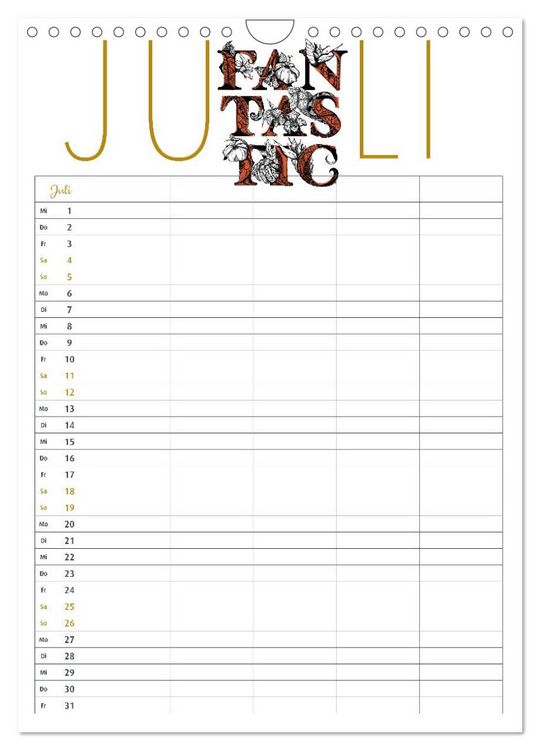 Produktbild: Fantastica Familienkalender miomanda (Wandkalender 2026 DIN A4 hoch), CALVENDO Monatskalender