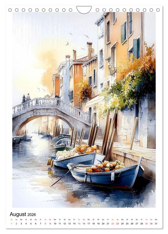 Produktbild: Venedig - Br&uuml;cken, Kan&auml;le, Gondeln (Wandkalender 2026 DIN A4 hoch), CALVENDO Monatskalender