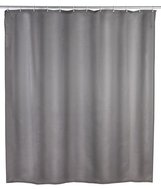 Produktbild: Anti-Schimmel Duschvorhang Uni Grey, Textil (Polyester), 180 x 200 cm, waschbar