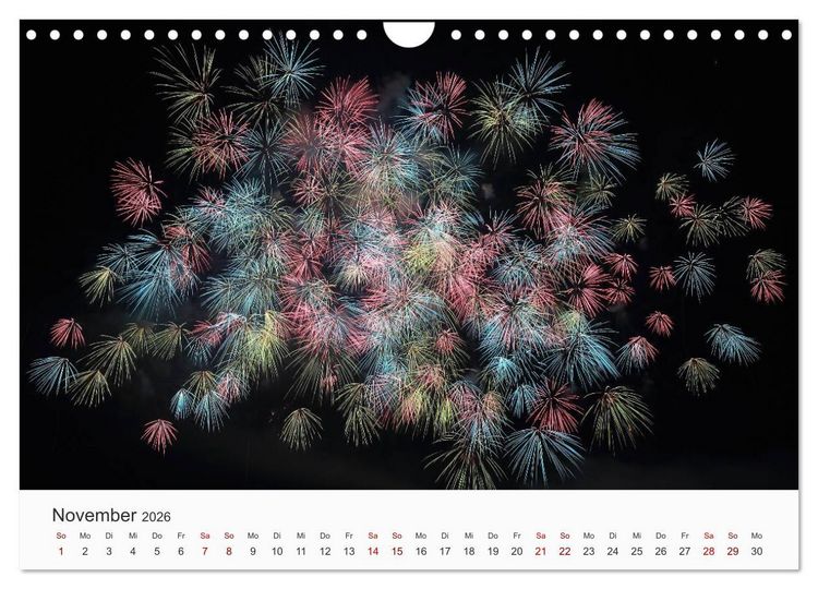 Produktbild: Feuerwerke - Kunstwerke am Himmel (Wandkalender 2026 DIN A4 quer), CALVENDO Monatskalender
