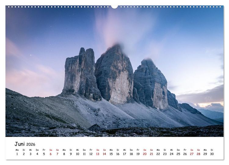 Produktbild: Sch&ouml;nste Berge der Alpen (Wandkalender 2026 DIN A2 quer), CALVENDO Monatskalender