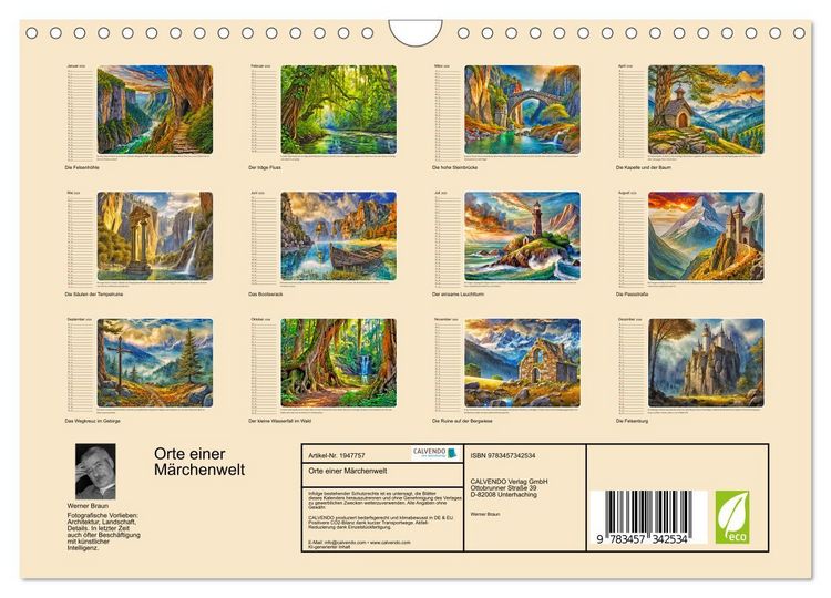 Produktbild: Orte einer M&auml;rchenwelt (Wandkalender 2026 DIN A4 quer), CALVENDO Monatskalender