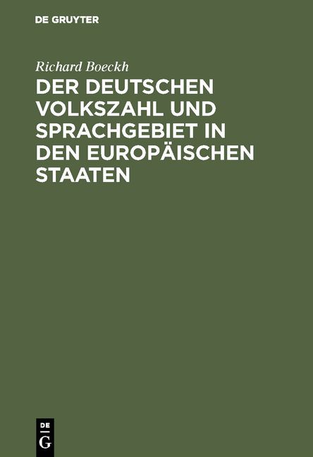 Produktbild: Der Deutschen Volkszahl und Sprachgebiet in den europ&auml;ischen Staaten