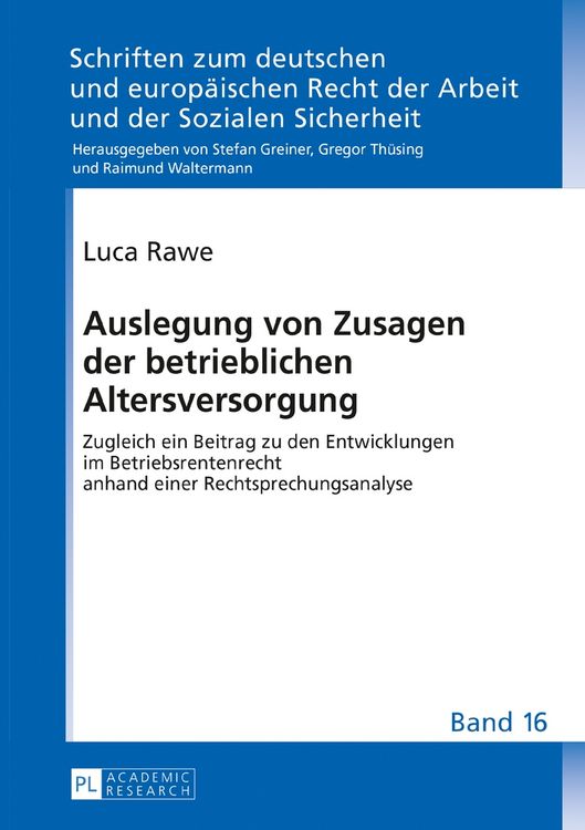 Produktbild: Auslegung von Zusagen der betrieblichen Altersversorgung