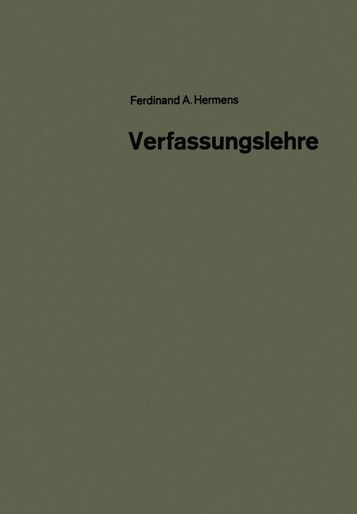 Produktbild: Verfassungslehre