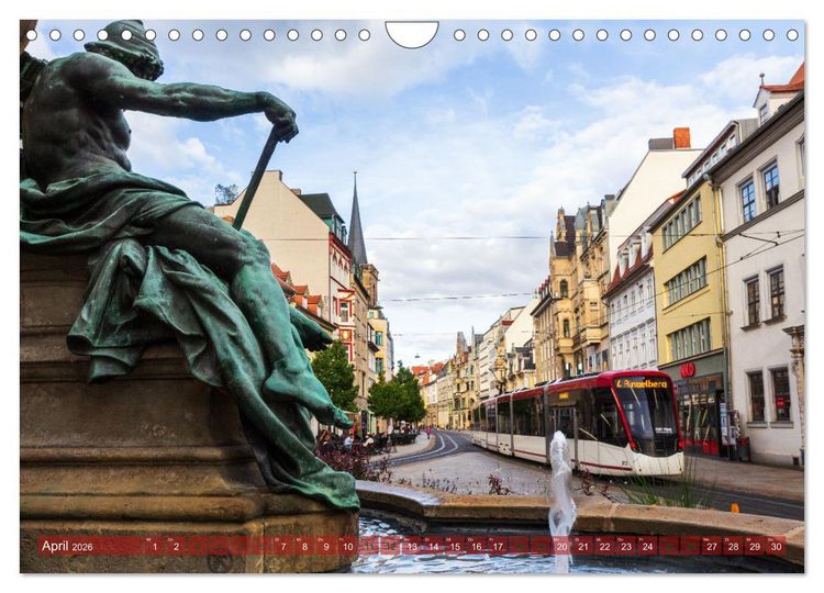 Produktbild: Landeshauptstadt Erfurt - Reise durch das sch&ouml;ne Th&uuml;ringen (Wandkalender 2026 DIN A4 quer), CALVENDO Monatskalender