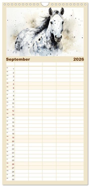 Produktbild: Familienplaner 2026 - Kraftpakete in Aquarell mit 5 Spalten (Wandkalender, 21 x 45 cm) CALVENDO