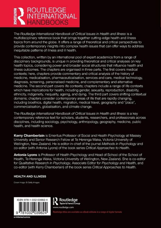 Produktbild: Routledge International Handbook of Critical Issues in Health and Illness