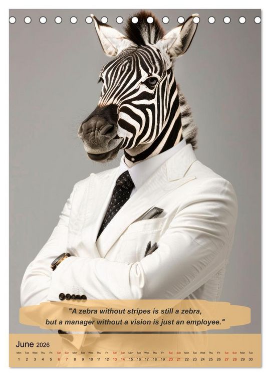 Produktbild: Funny manager wisdom from animals (Desk Calendar 2026 DIN A5 portrait), CALVENDO 12 Month DeskCalendar