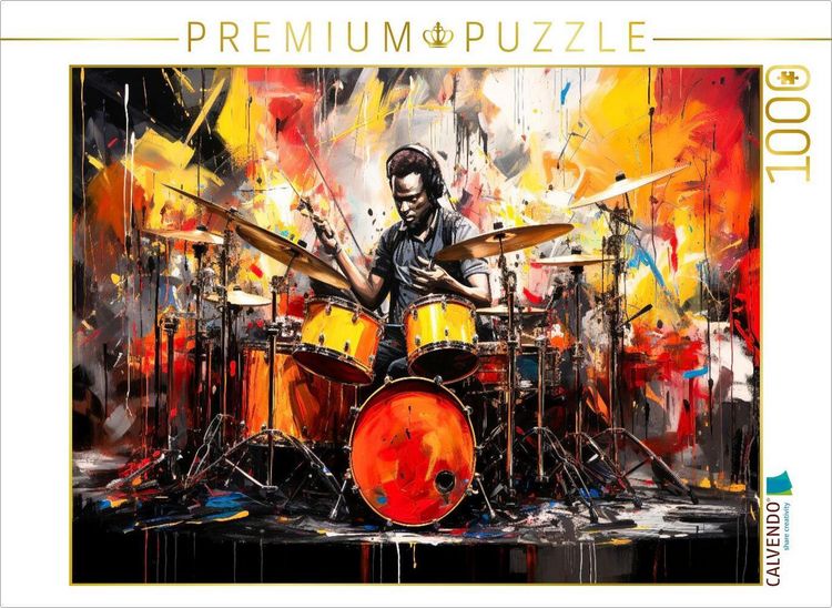 Produktbild: CALVENDO Puzzle Schlagzeug, Musik und kreatives Design beeindruckend vereint | 1000 Teile Lege-Gr&ouml;&szlig;e 64x48cm Foto-Puzzle f&uuml;r gl&uuml;ckliche Stunden
