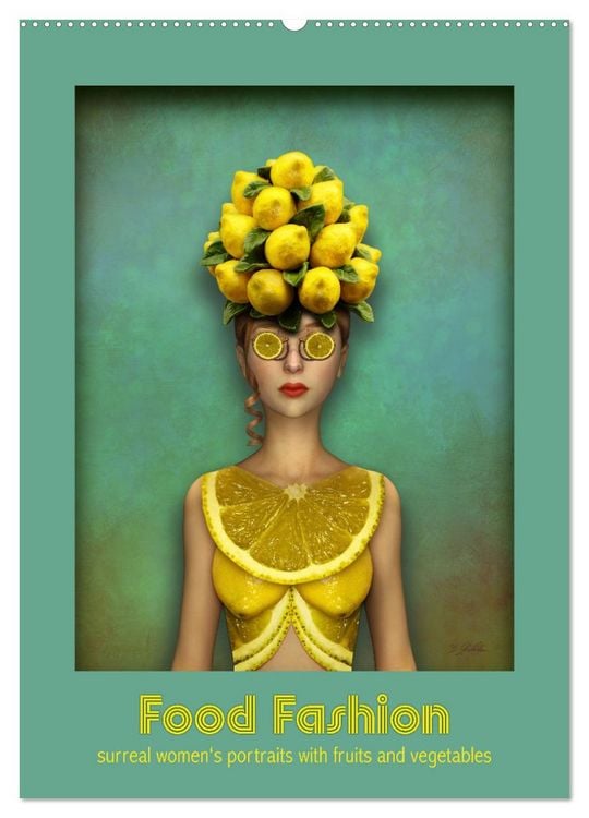 Produktbild: Food Fashion - surreal women's portraits with fruit and vegetable (Wall Calendar 2026 DIN A2 portrait), CALVENDO 12 Month Wall Calendar
