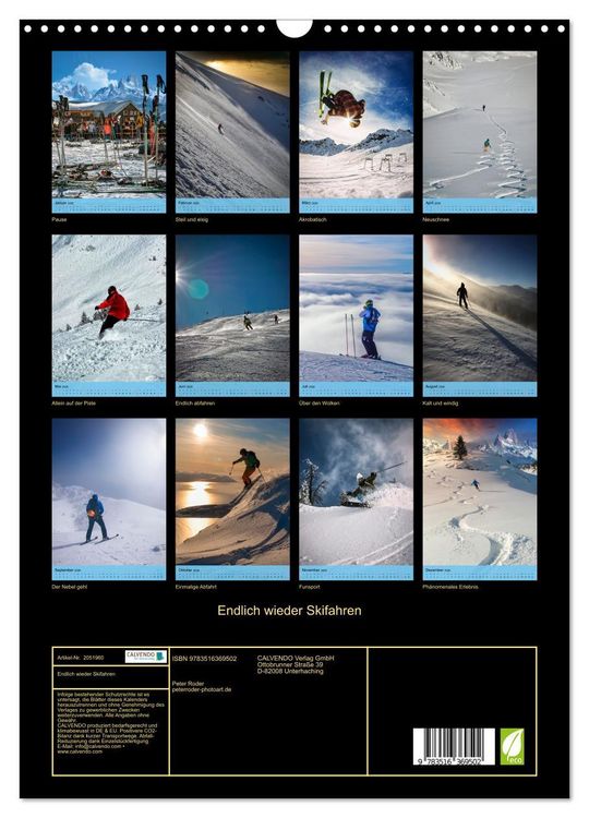 Produktbild: Endlich wieder Skifahren (Wandkalender 2026 DIN A3 hoch), CALVENDO Monatskalender