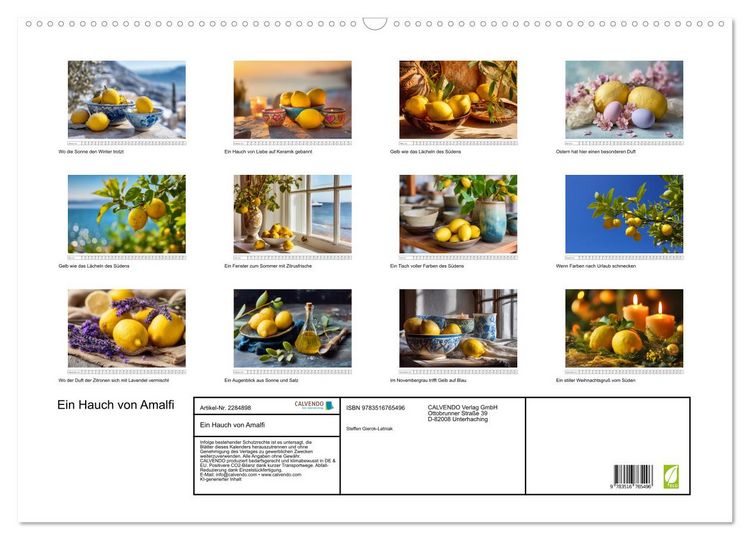 Produktbild: Ein Hauch von Amalfi (Wandkalender 2027 DIN A2 quer), CALVENDO Monatskalender