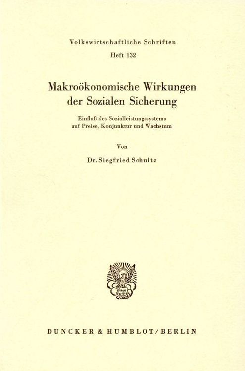 Produktbild: Makro&ouml;konomische Wirkungen der Sozialen Sicherung.