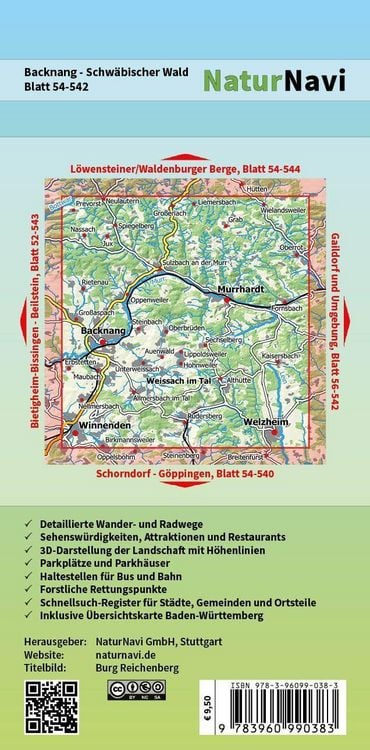 Produktbild: Backnang - Schw&auml;bischer Wald 1 : 25 000, Blatt 54-542