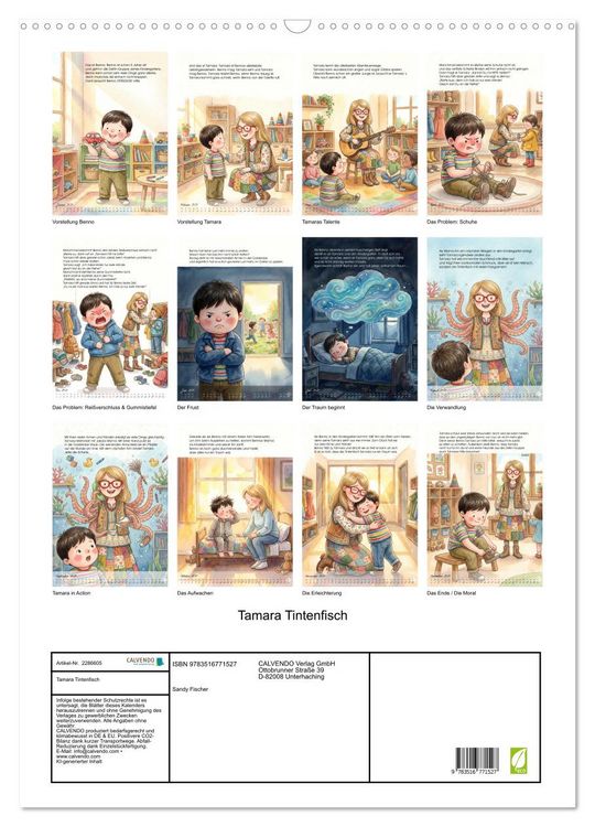 Produktbild: Tamara Tintenfisch (Wandkalender 2027 DIN A2 hoch), CALVENDO Monatskalender