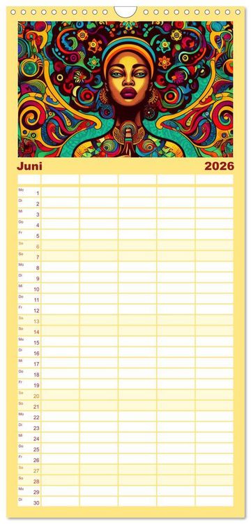 Produktbild: Familienplaner 2026 - Psychodelic Art mit 5 Spalten (Wandkalender, 21 x 45 cm) CALVENDO