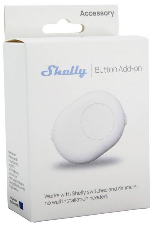 Produktbild: Shelly Button Add-on wei&szlig; Erweiterungsmodul Wi-Fi