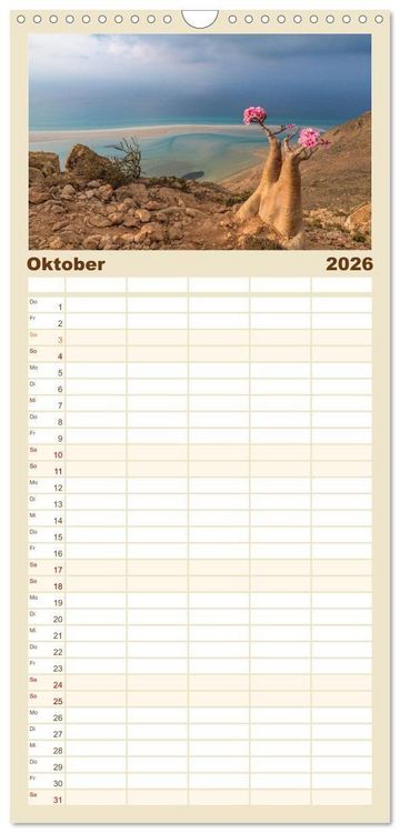 Produktbild: Familienplaner 2026 - SOKOTRA - Magische Insel mit 5 Spalten (Wandkalender, 21 x 45 cm) CALVENDO