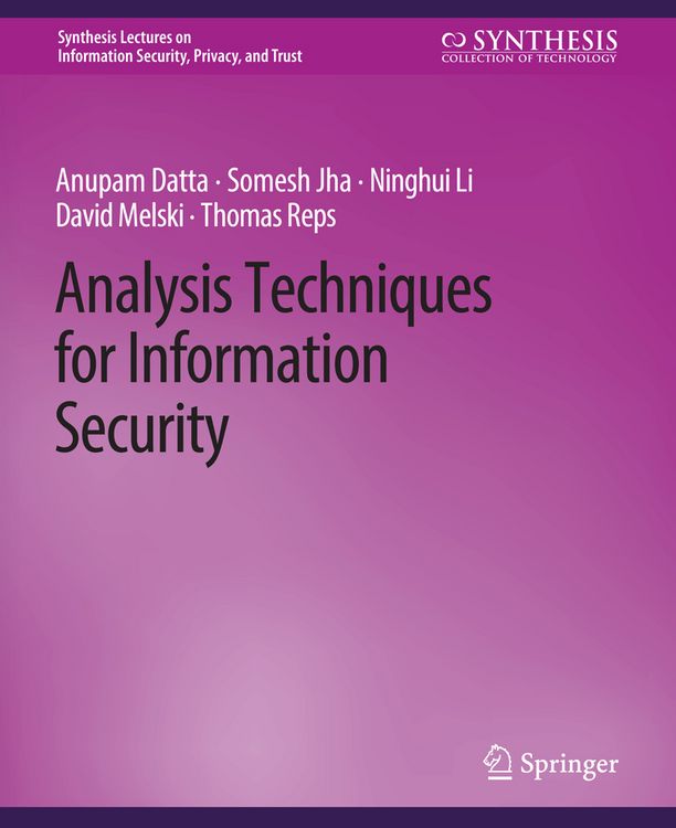 Produktbild: Analysis Techniques for Information Security
