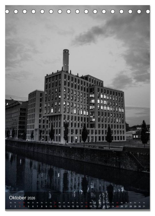 Produktbild: Frankfurt monochrom (Tischkalender 2026 DIN A5 hoch), CALVENDO Monatskalender