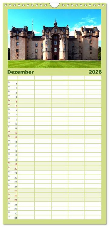 Produktbild: Familienplaner 2026 - Schottlands Burgen und Ruinen mit 5 Spalten (Wandkalender, 21 x 45 cm) CALVENDO