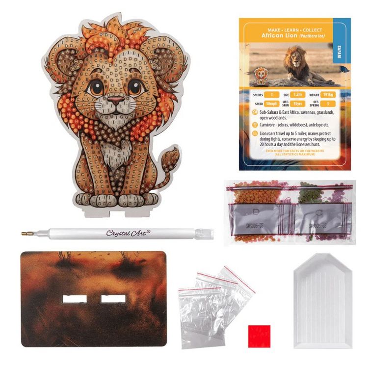 Produktbild: Craft Buddy CAFGR-31GEN040 - Crystal Art Wildlife Buddies, Safari, Lion, Serie 5, Diamond Painting