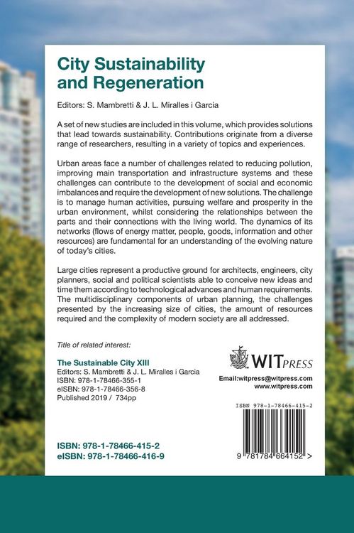 Produktbild: City Sustainability and Regeneration