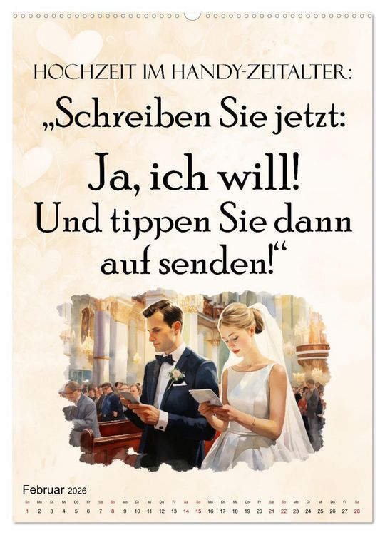 Produktbild: Hochzeitsspr&uuml;che (hochwertiger Premium Wandkalender 2026 DIN A2 hoch), Kunstdruck in Hochglanz